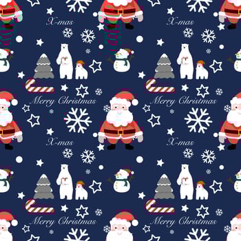 Christmas background seamless pattern of Santa Claus vector