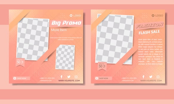 Fashion sale social media post template vector