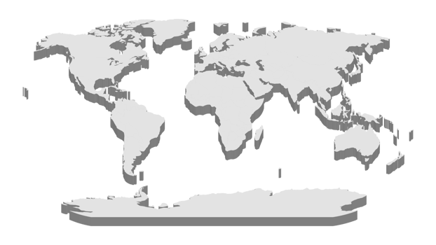 World map template with continents, North and South America, Europe and Asia, Africa and Australia png