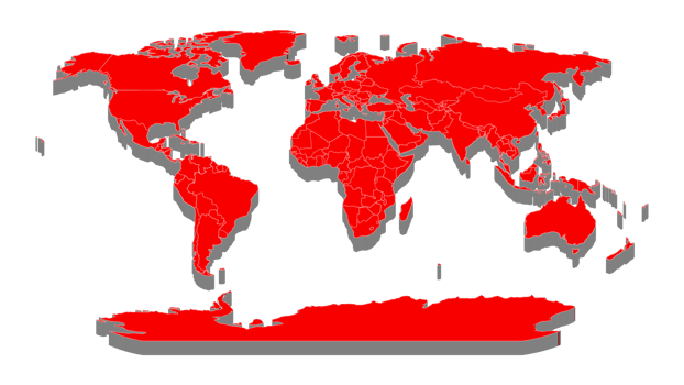 World map template with continents, North and South America, Europe and Asia, Africa and Australia png