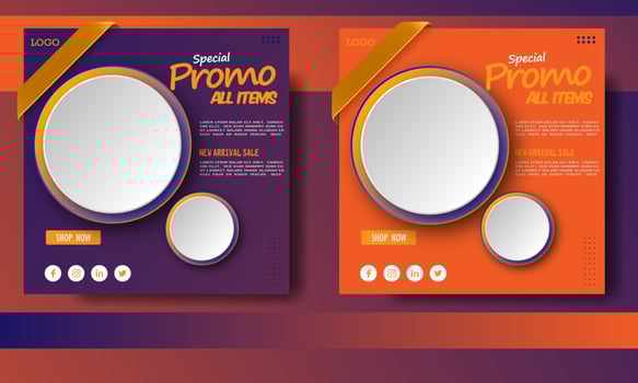 Fashion sale social media post template vector
