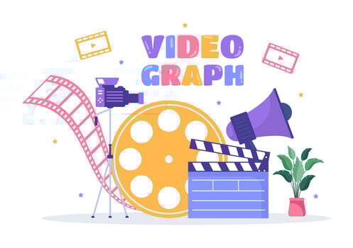 Videographer Services Template Hand Drawn Cartoon Flat Illustration with Record Video Production, Movie, Equipment and Cinema Industry Design vector
