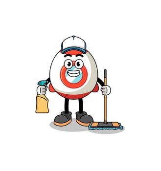 Character mascot of rocket as a cleaning services vector