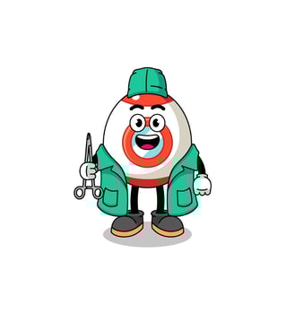 Illustration of rocket mascot as a surgeon vector