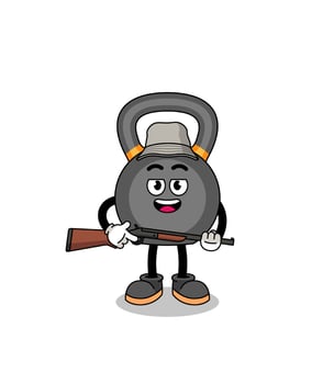 Cartoon Illustration of kettlebell hunter vector