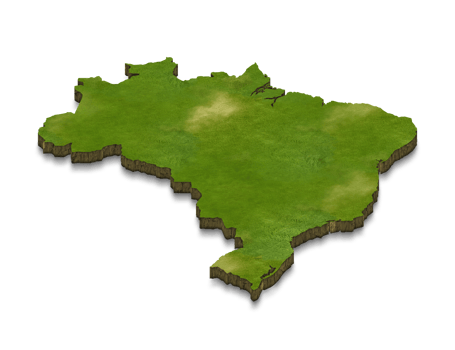 3D map illustration of brazil png