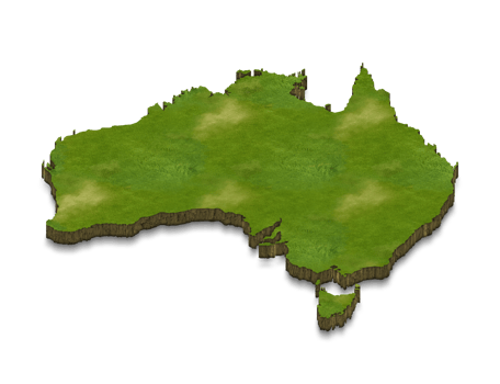 3D map illustration of australia png