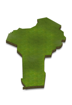 3D map illustration of Benin png
