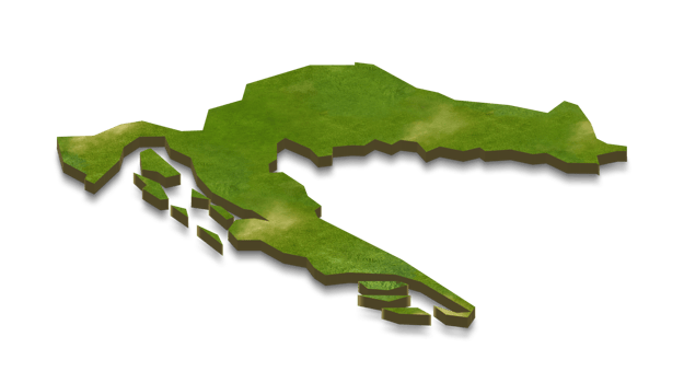 3D map illustration of croatia png