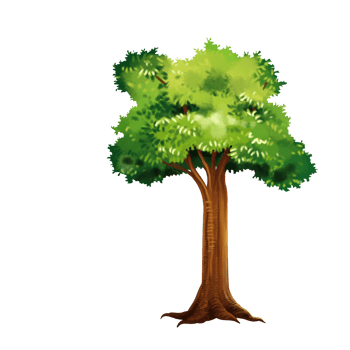 tree cartoon in painting style png