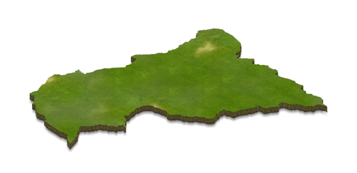 3D map illustration of Central African Republic png