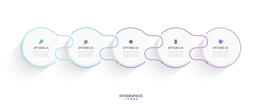 Vector Infographic label design template with icons and 5 options or steps. Can be used for process diagram, presentations, workflow layout, banner, flow chart, info graph.
