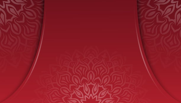 red background, with mandala ornament vector