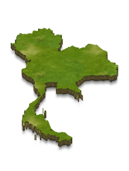 3D map illustration of Thailand png