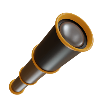 3d rendering of retro telescope nautical tool icon. 3d illustration for ui ux png