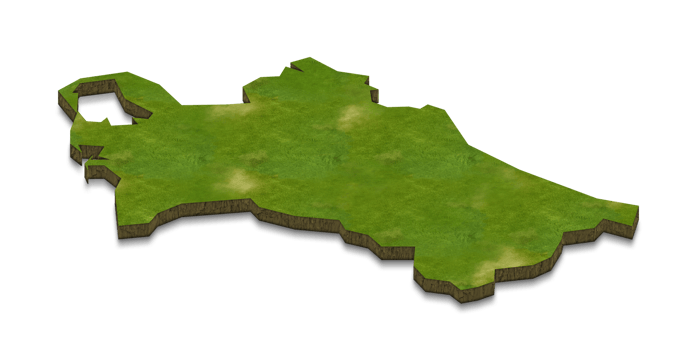 3D map illustration of Turkmenistan png