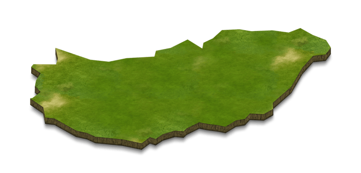3D map illustration of hungary png
