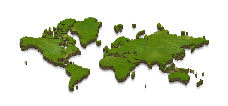 3D map illustration of the world png