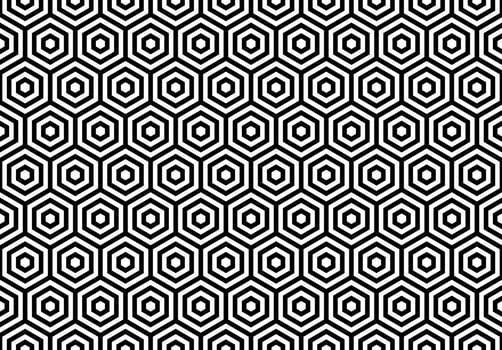 Hexagon abstract black and white seamless. handicraft, fabric, wallpaper, bag vector