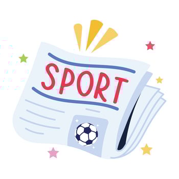 A sports news flat sticker icon vector