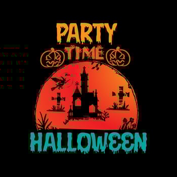 Party time Halloween typography lettering for t shirt vector