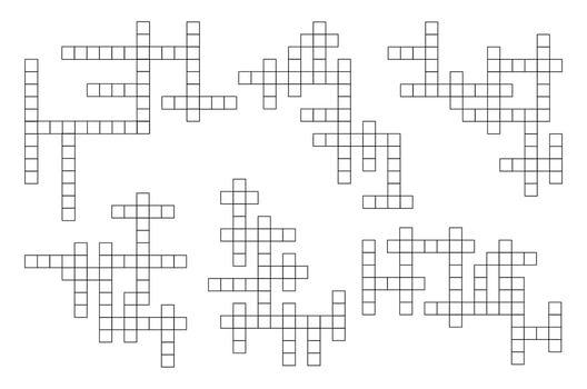 Crossword game grid, cross word puzzle template vector