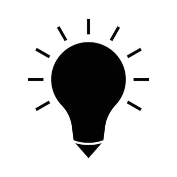 Learning idea silhouette icon illustration. contains light bulb icon with pencil icon. Illustration of icon related to education. Simple design editable vector