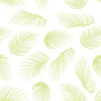 Seamless pattern with colorful isolated palm leaves background vector
