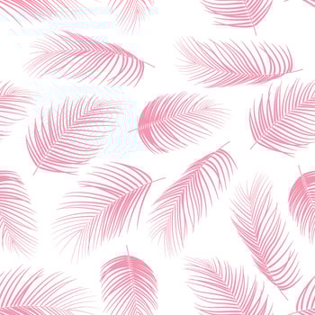 Seamless pattern with colorful isolated palm leaves background vector