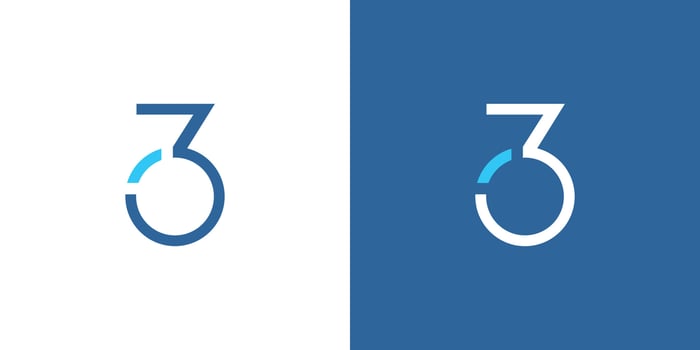 Modern and cool number 30 logo design vector