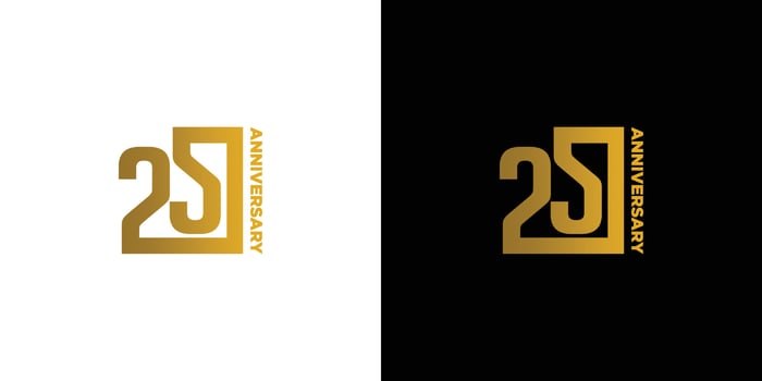 Modern and elegant 25th celebration logo design vector