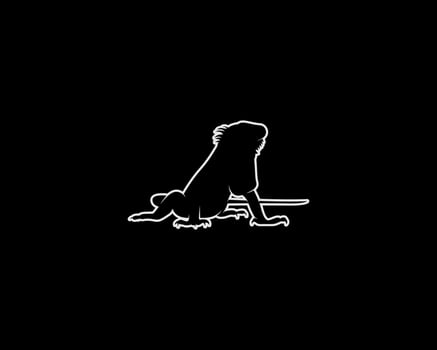 iguana outline vector silhouette