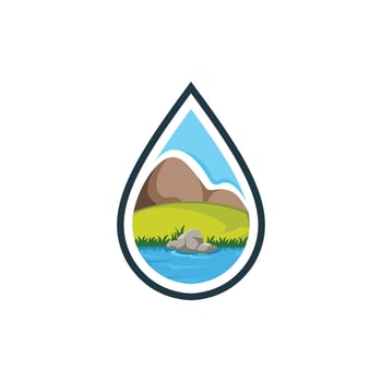 Drop Landscape Nature Ecology Logo vector