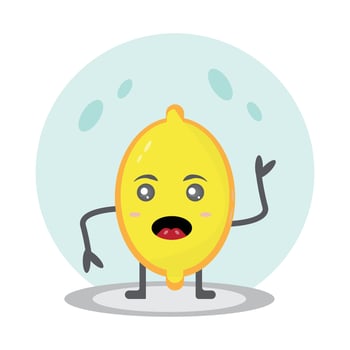 lemon mascot cartoon character full of vitamin cute and sweet vector illustration