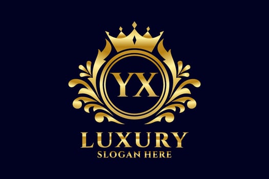 Initial YX Letter Royal Luxury Logo template in vector art for luxurious branding projects and other vector illustration.