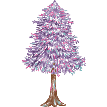 Christmas tree illustration Designed with watercolor graphics techniques. transparent background Suitable for Christmas theme decorations, digital printing, bag design, gifts, Christmas cards, sticker png