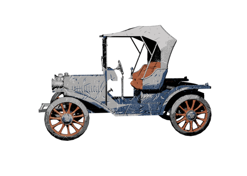Grunge style classic car png