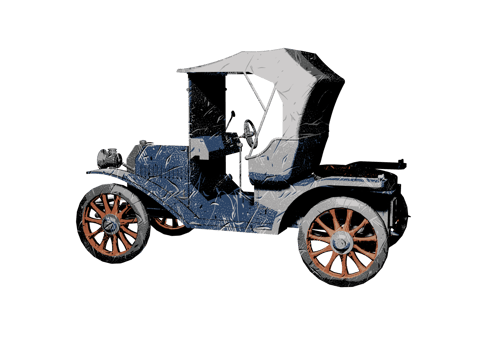 Grunge style classic car png