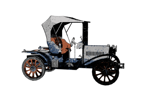 Grunge style classic car png