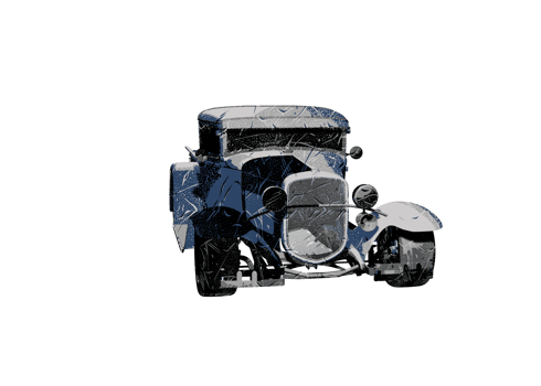 Grunge style classic car png