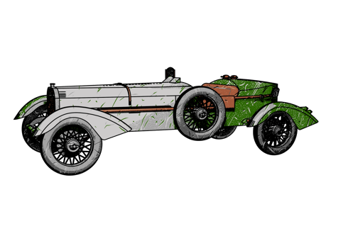 Grunge style classic car png
