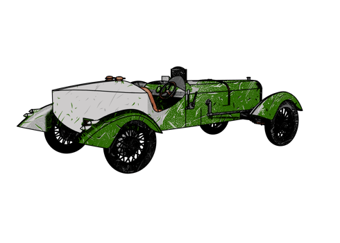 Grunge style classic car png