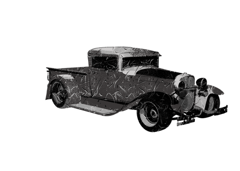 Grunge style classic car png