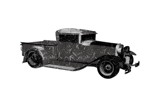 Grunge style classic car png