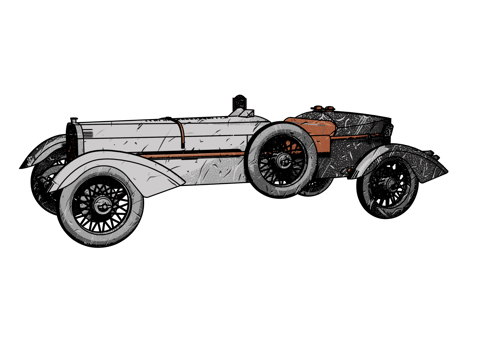 Grunge style classic car png