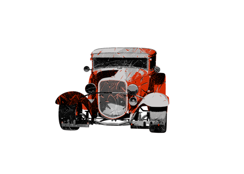 Grunge style classic car png
