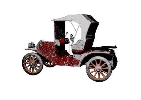 Grunge style classic car png