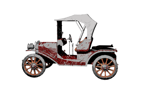 Grunge style classic car png