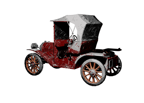Grunge style classic car png