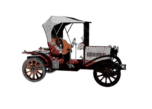 Grunge style classic car png